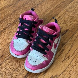 Air Jordan Nike Pink and White Kids Sneakers